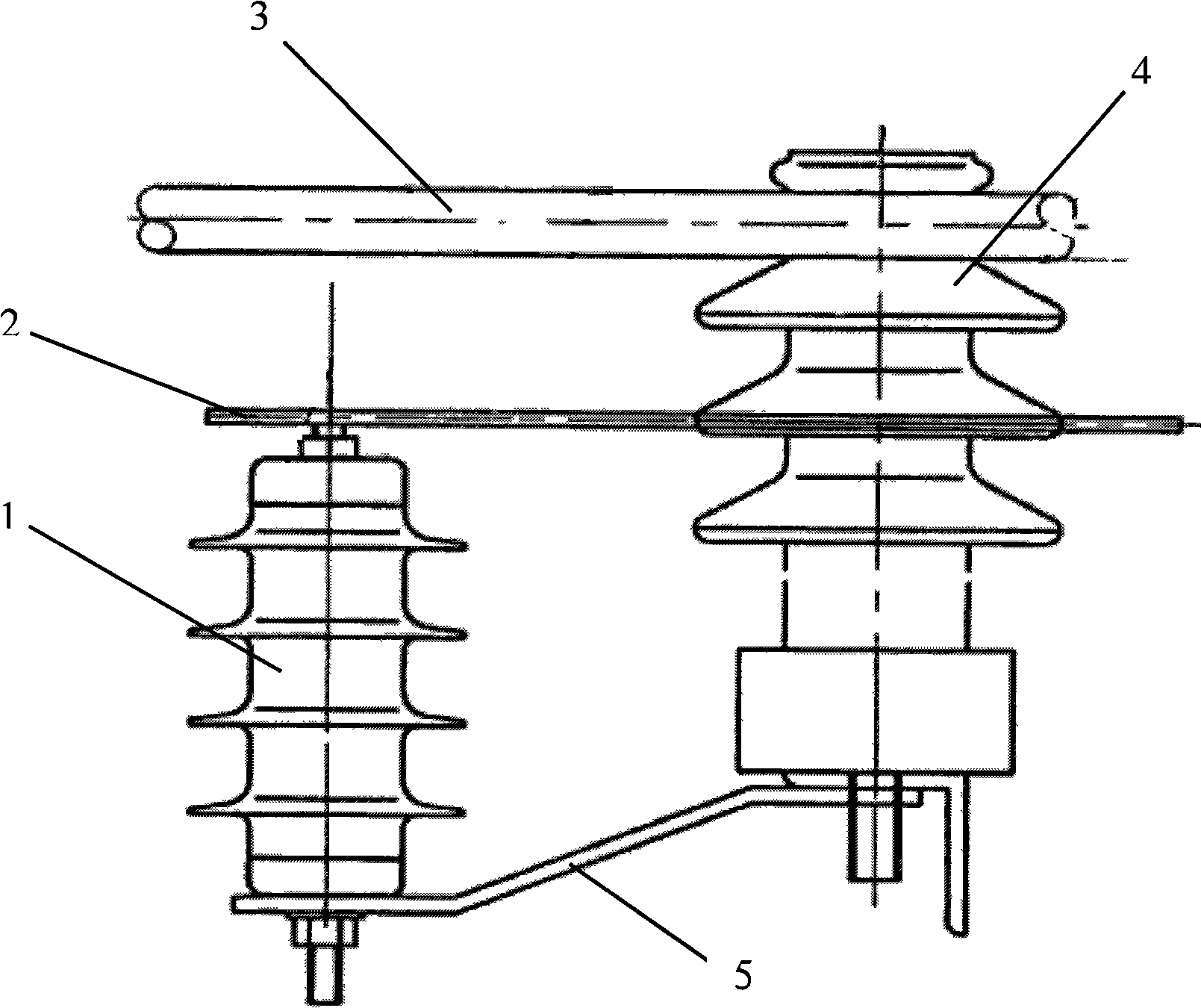 Aerial insulated wire lightning protection device