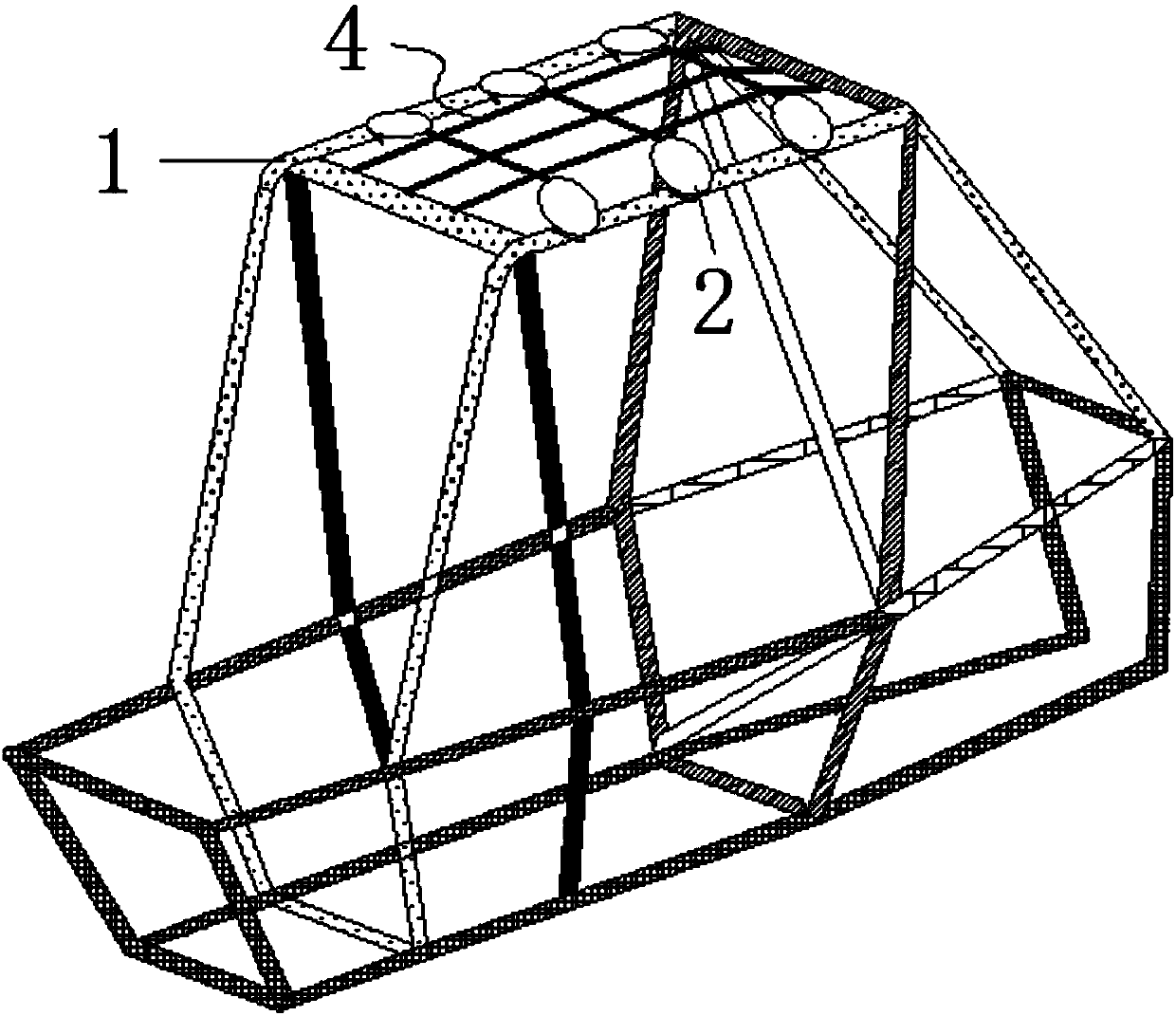 Racing-car anti-rolling annular overhead component