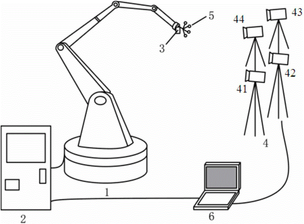 Camera shooting system-based robot on line error compensation device and method