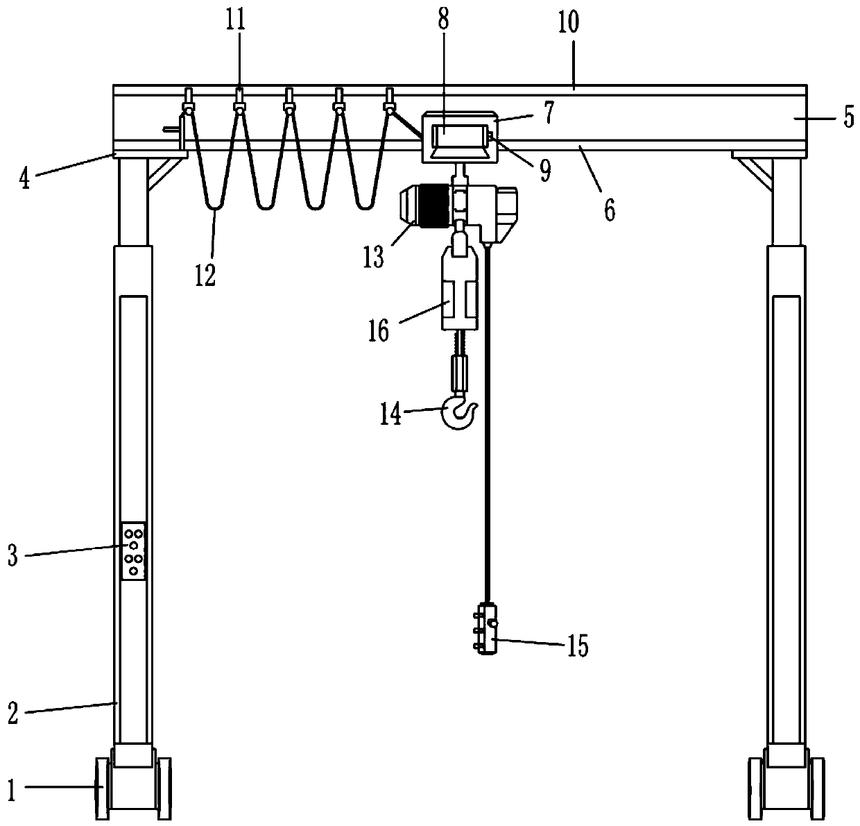 Lifting hanging bracket capable of working at night for goods lifting