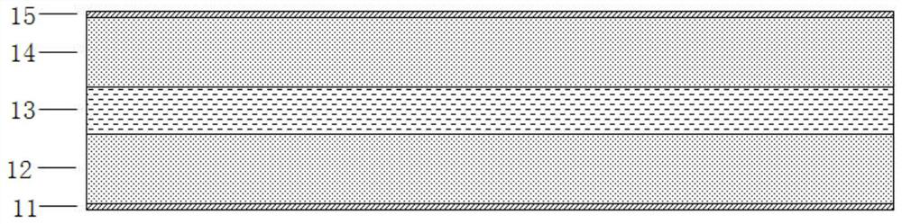 Production device for fiber-reinforced tire-free asphalt waterproof coiled material and waterproof coiled material