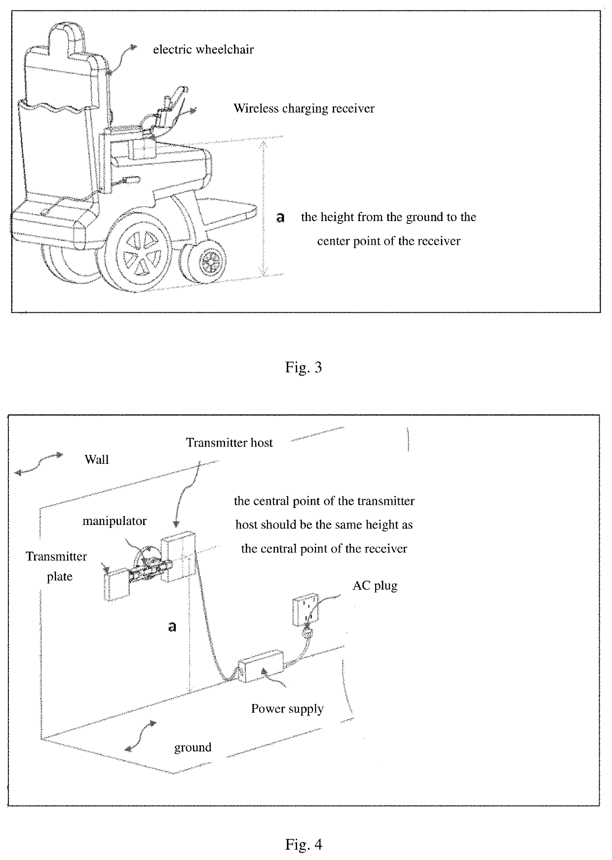 Intelligent power wireless charging system for electric wheelchairs, robotic arm and ranging sensor thereof