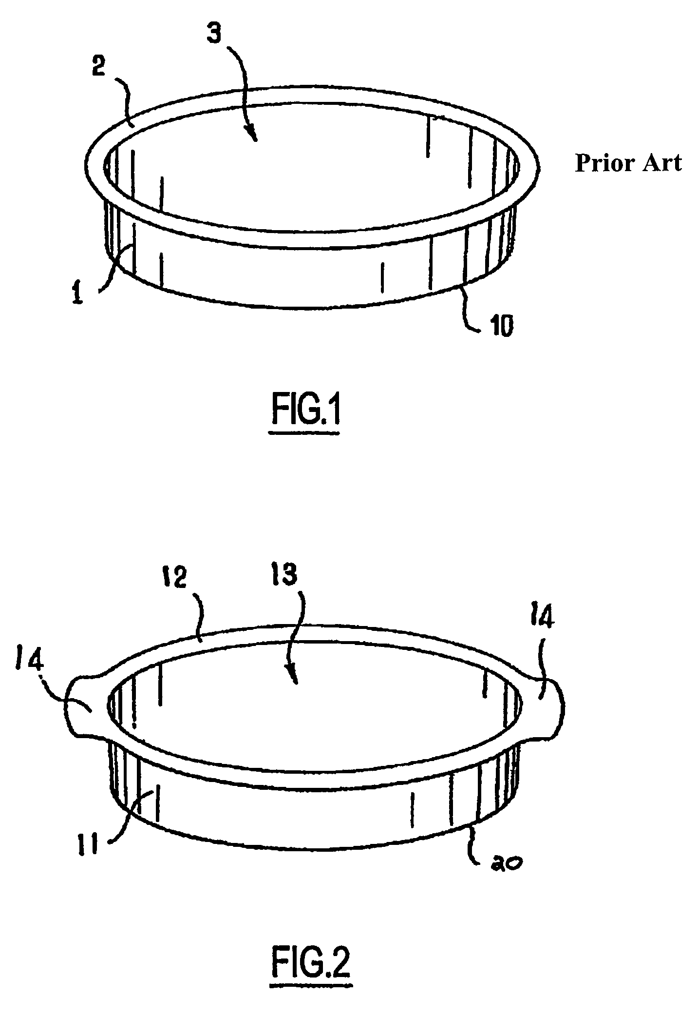 Flexible mold with grasping handles