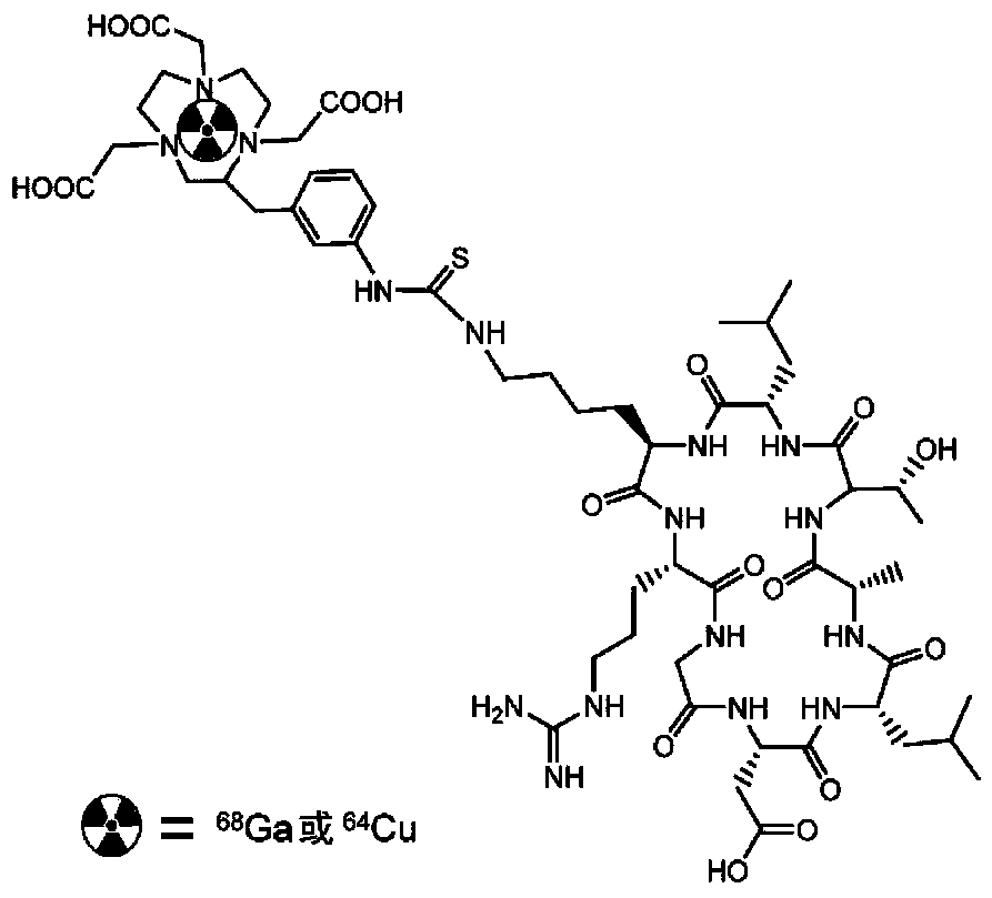 A cyclic polypeptide radiopharmaceutical for targeting integrin αvβ6 and its preparation method