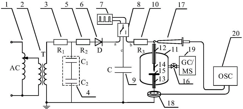 SF6 spark discharge device