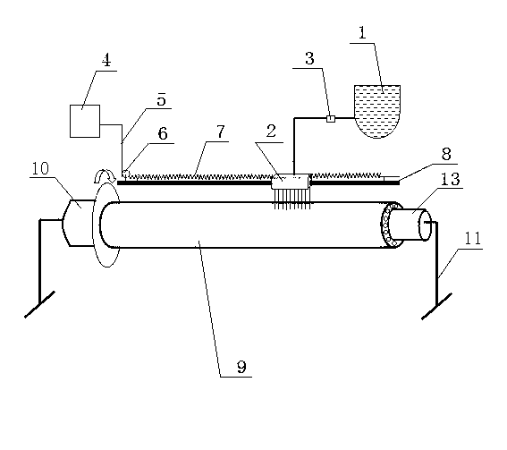 Automatic adhesion device for outer surface of bushing