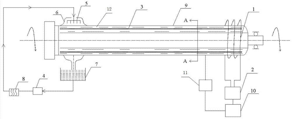 Electromagnetic heating curing and forming device and method for preparing filament wound composite material pipe body by using electromagnetic heating curing and forming device