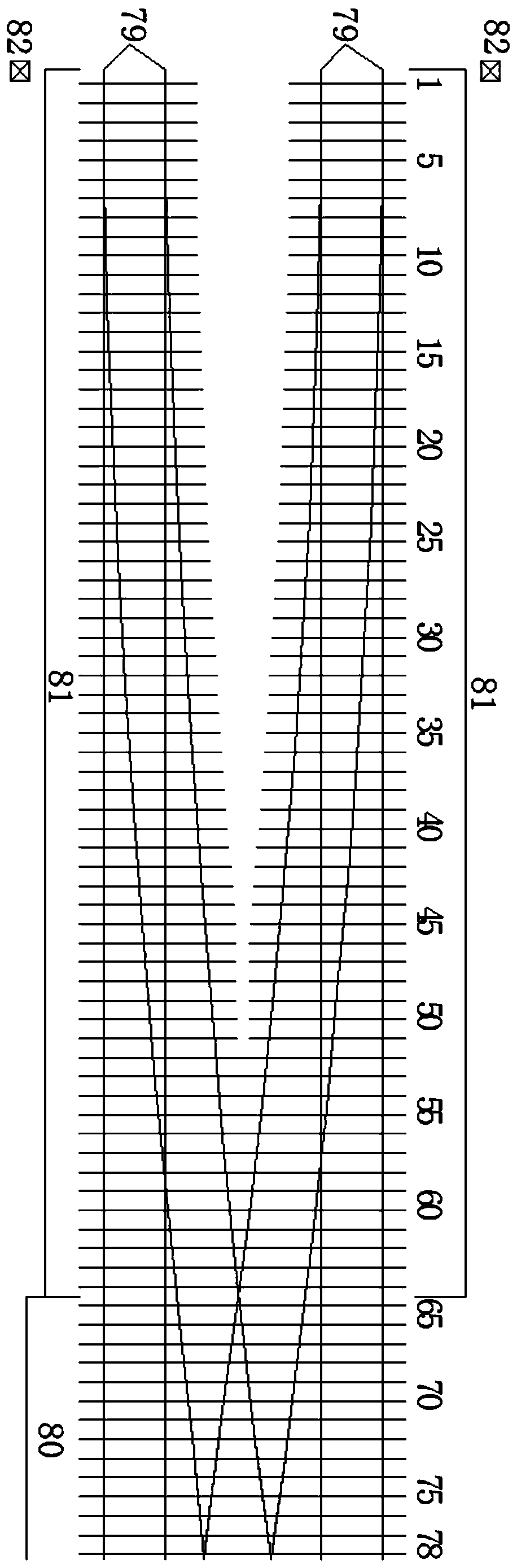 Railway existing double crossover integral inserting and paving construction method