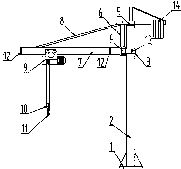 Rotary single-arm crane