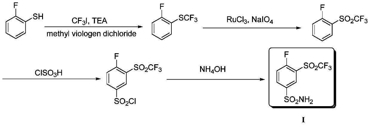 Method for producing 4-fluoro-3-(trifluoromethylsulfonyl)benzenesulfonamide