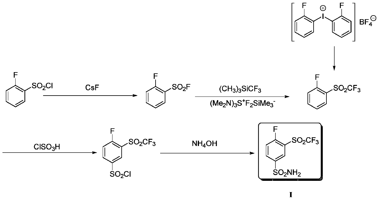 Method for producing 4-fluoro-3-(trifluoromethylsulfonyl)benzenesulfonamide