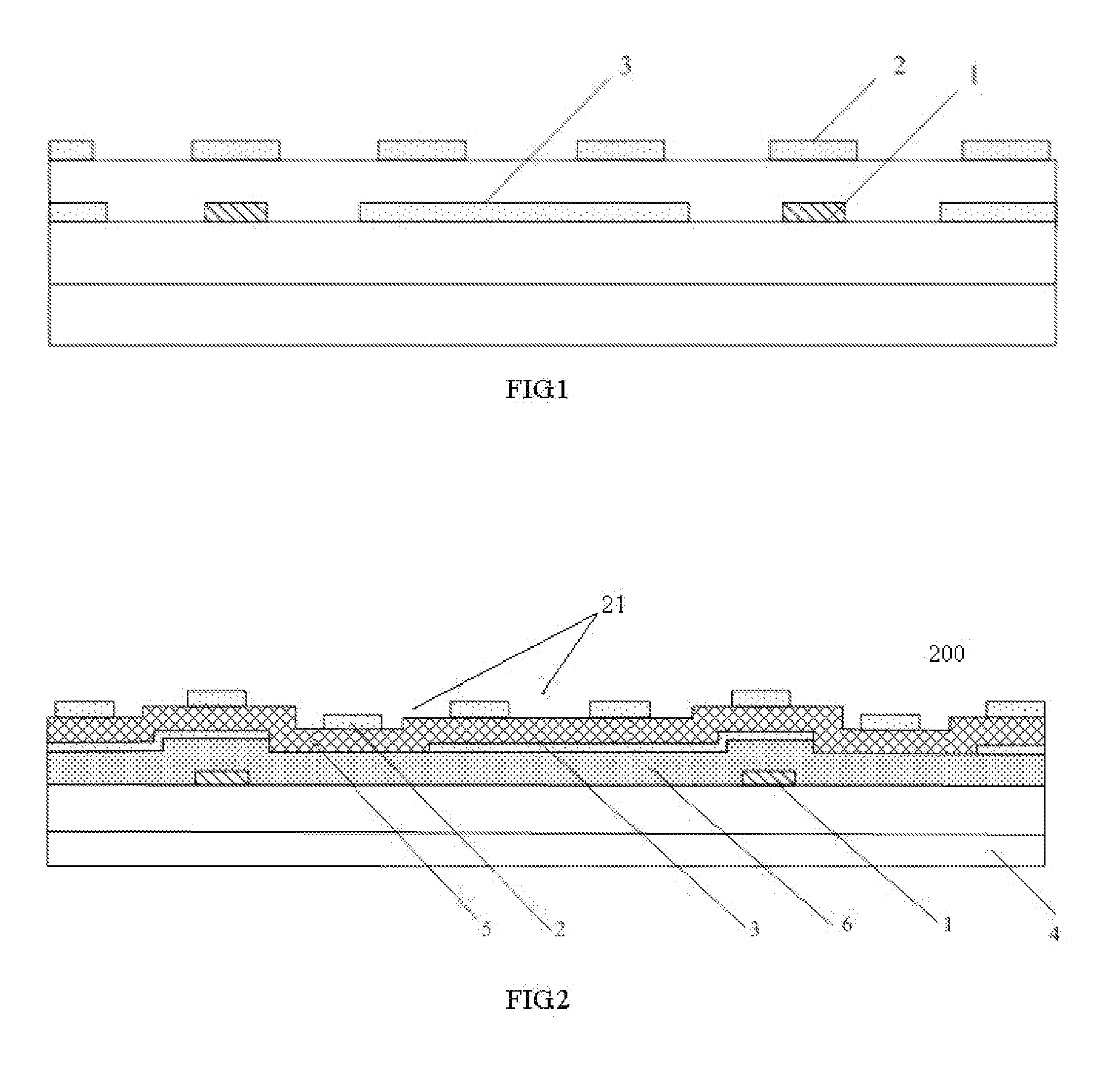 Array substrate and color filter substrate of display device and method for manufacturing the same
