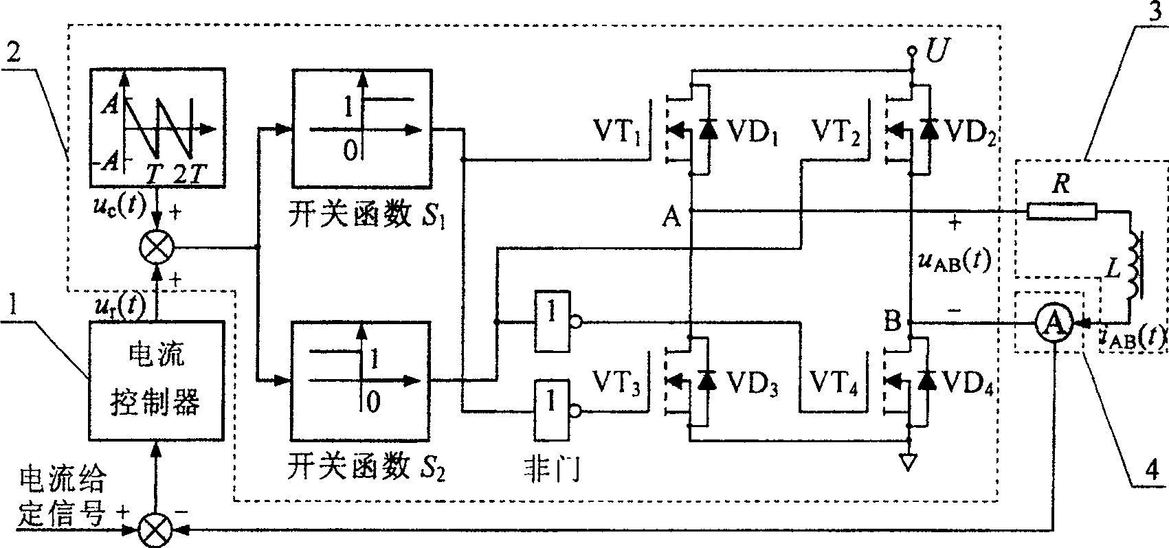 Analytical method for electromagnetic bearing switch power amplifier