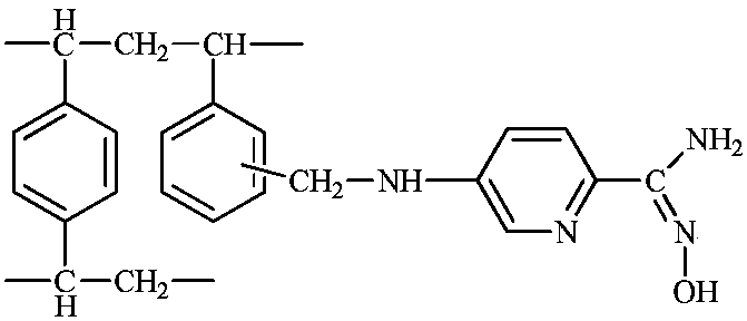Amidoxime-group pyridine chelating resin and preparation method thereof