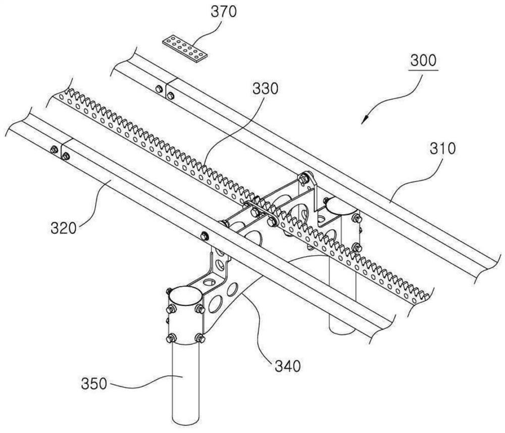 Tracked vehicle system with three-line rail unit