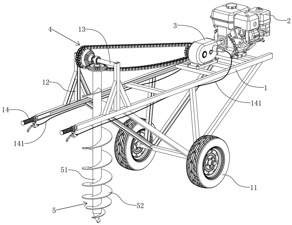 Pole pit excavation device for electric power engineering