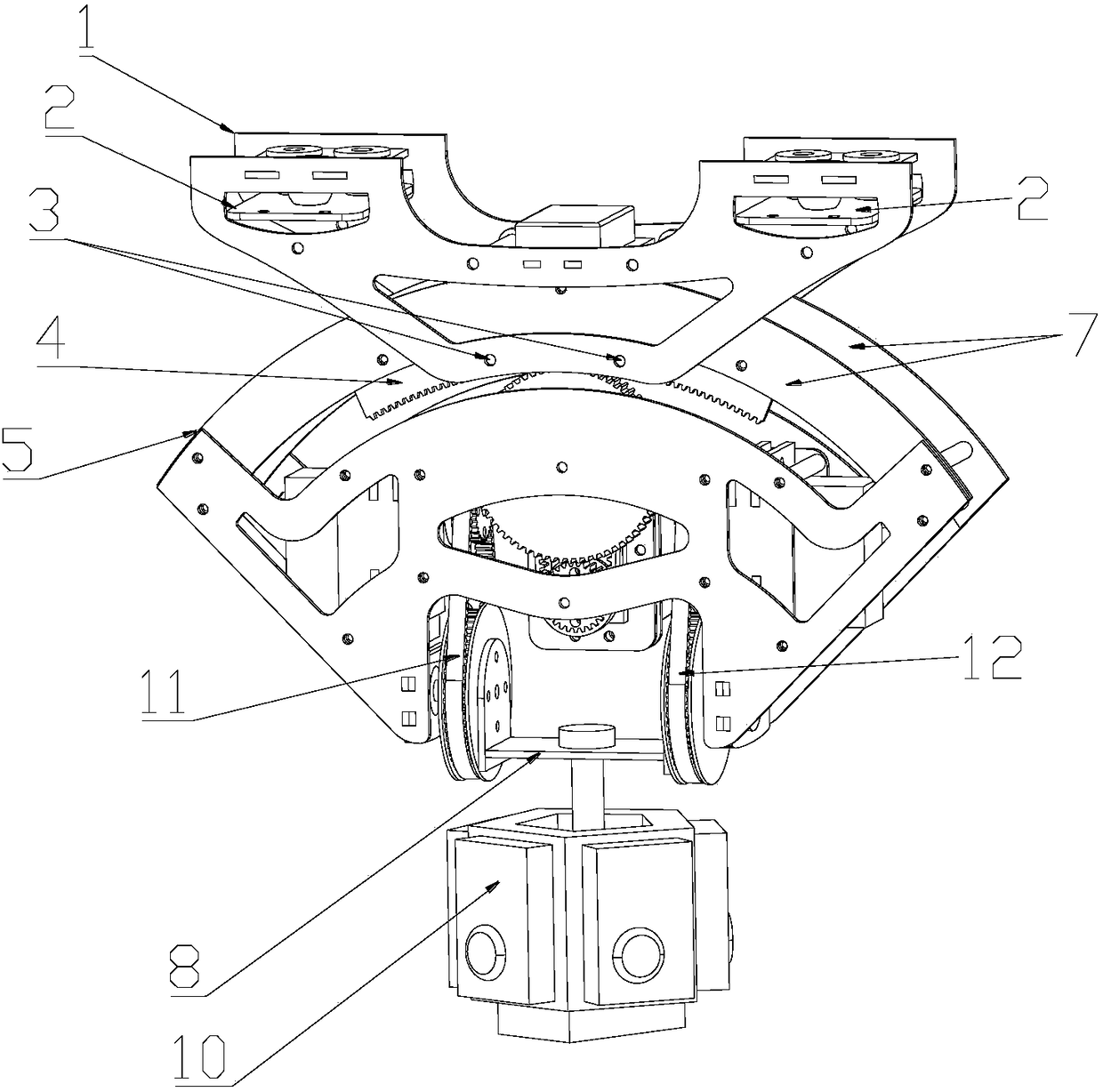 Unmanned aerial vehicle onboard cradle head stability augmentation system suitable for panoramic video shooting