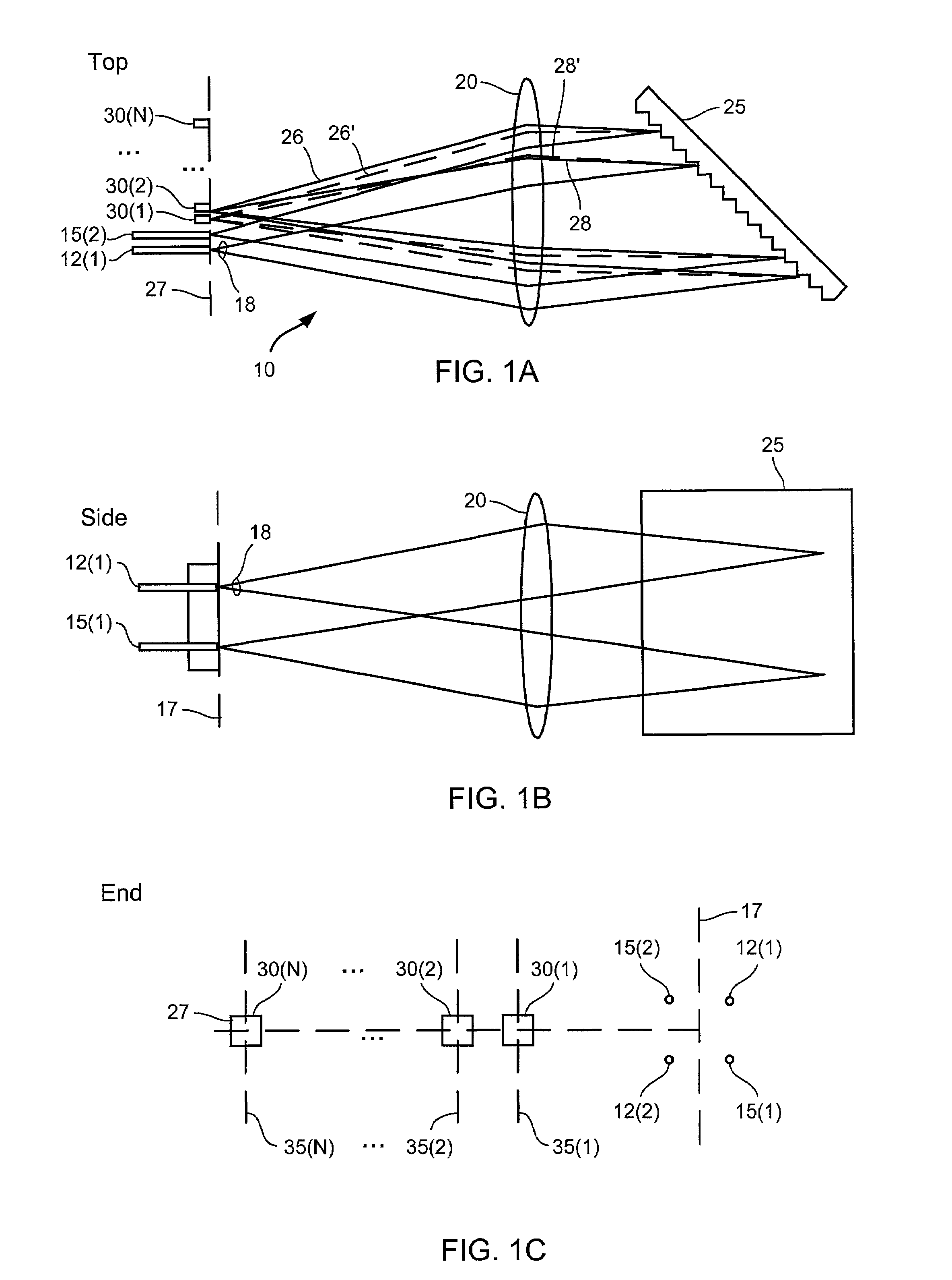 Two-by-two optical routing element using two-position MEMS mirrors