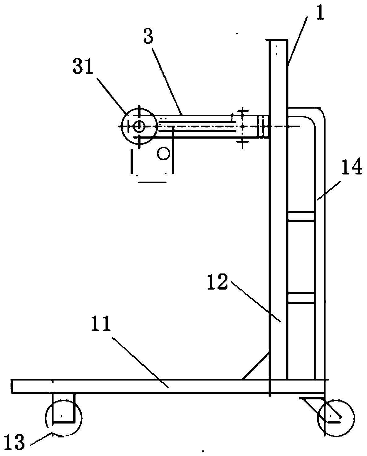 Maintenance-assistant device with liftable and overturning circuit breaker base plate