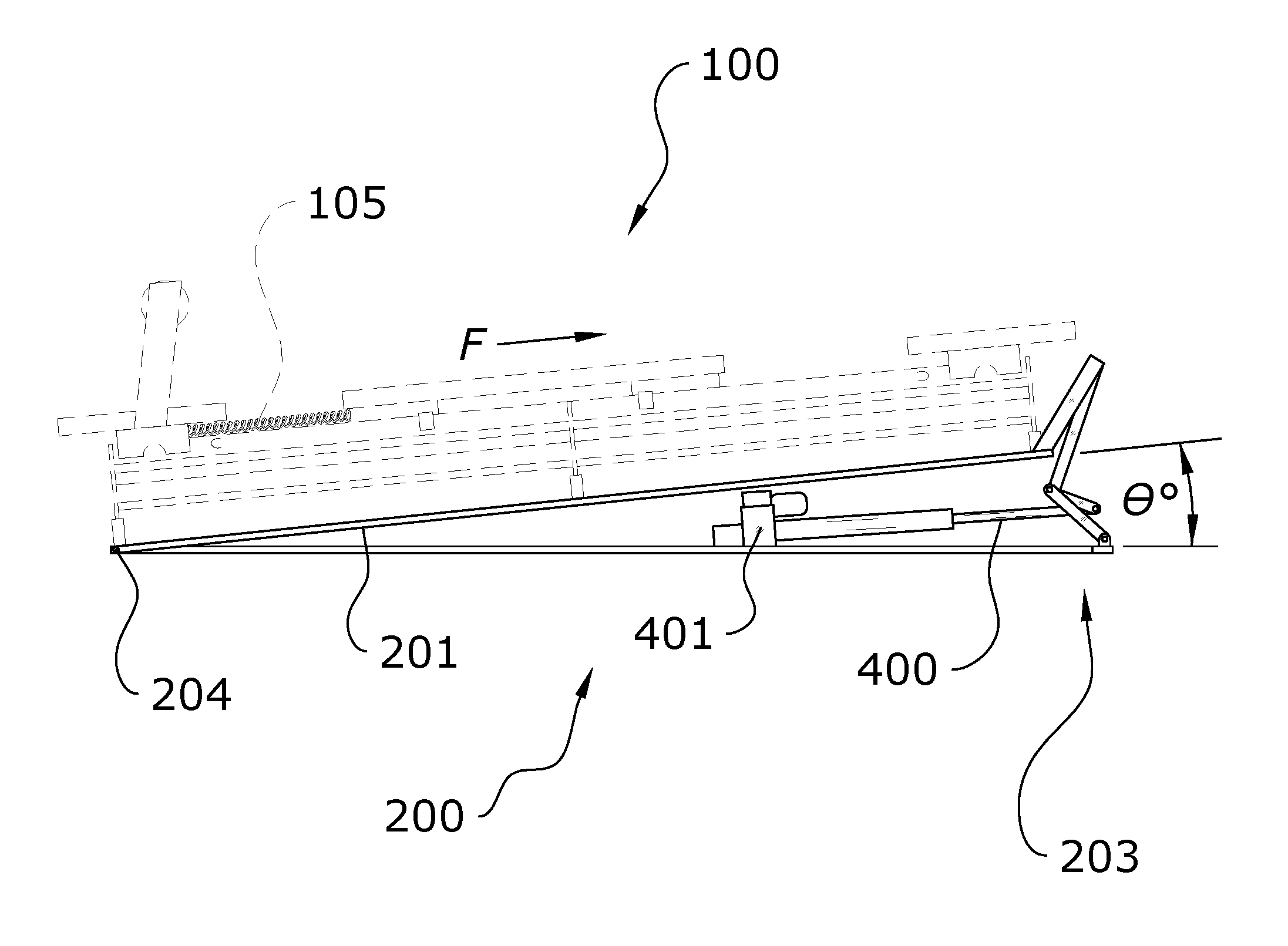 Exercise machine inclination device