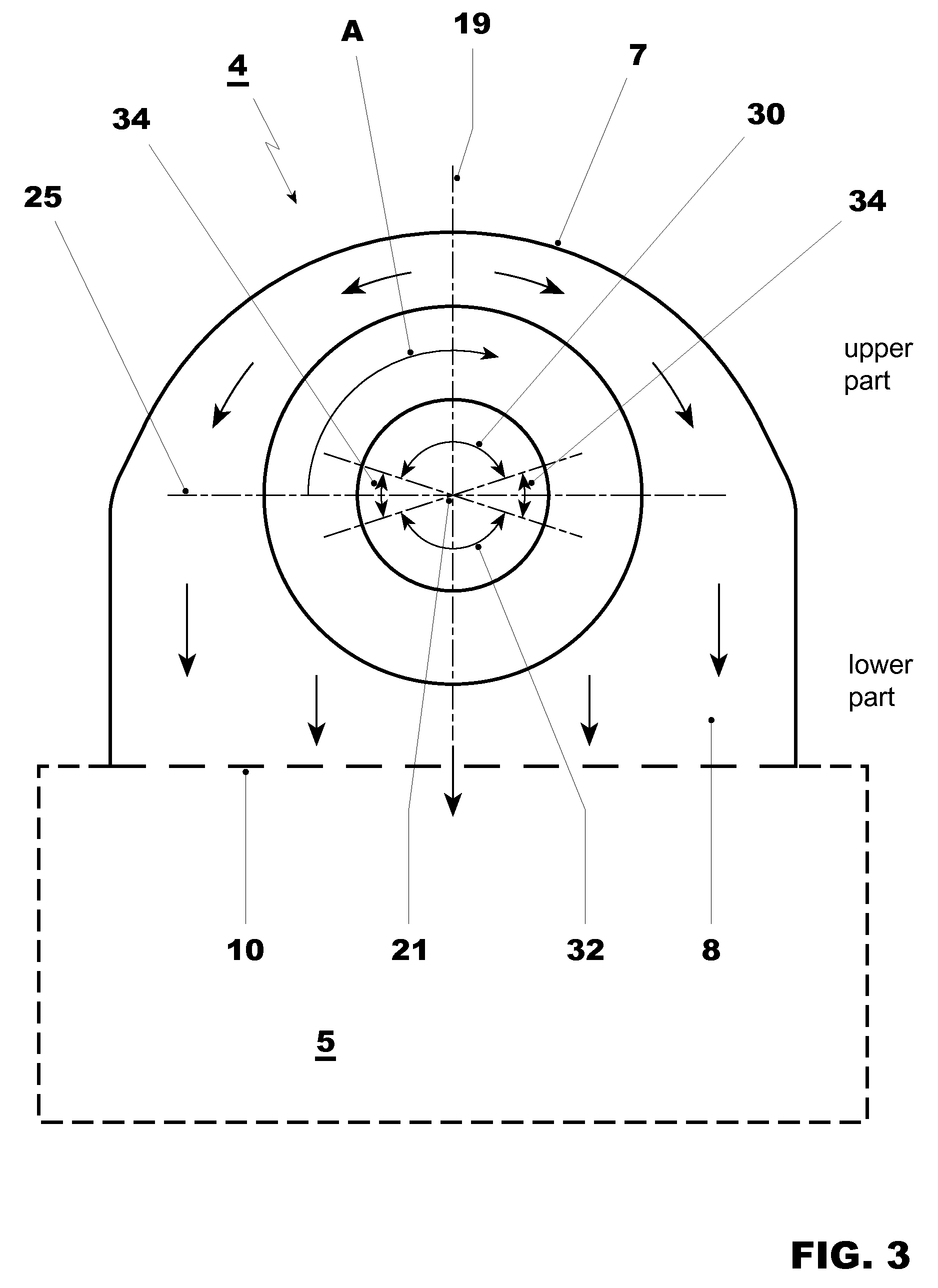 Axial turbine and method for discharging a flow from an axial turbine