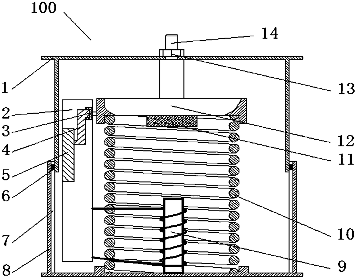 Spring and electromagnetism assist damping device