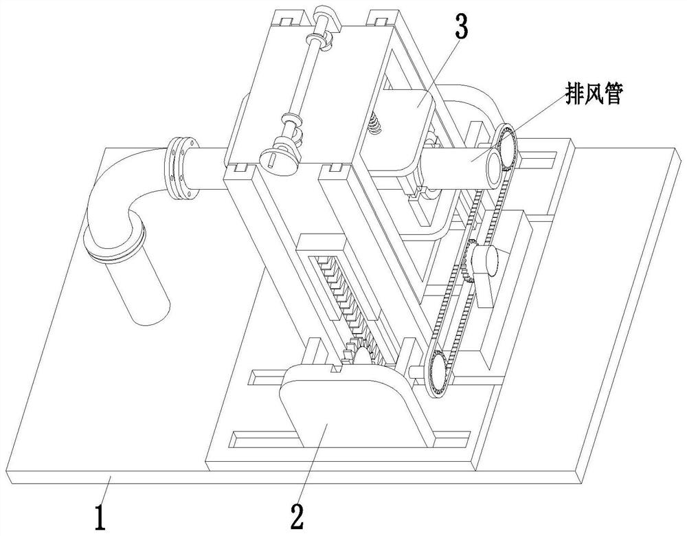 Exhaust tube mounting construction method for building industrial fresh air system