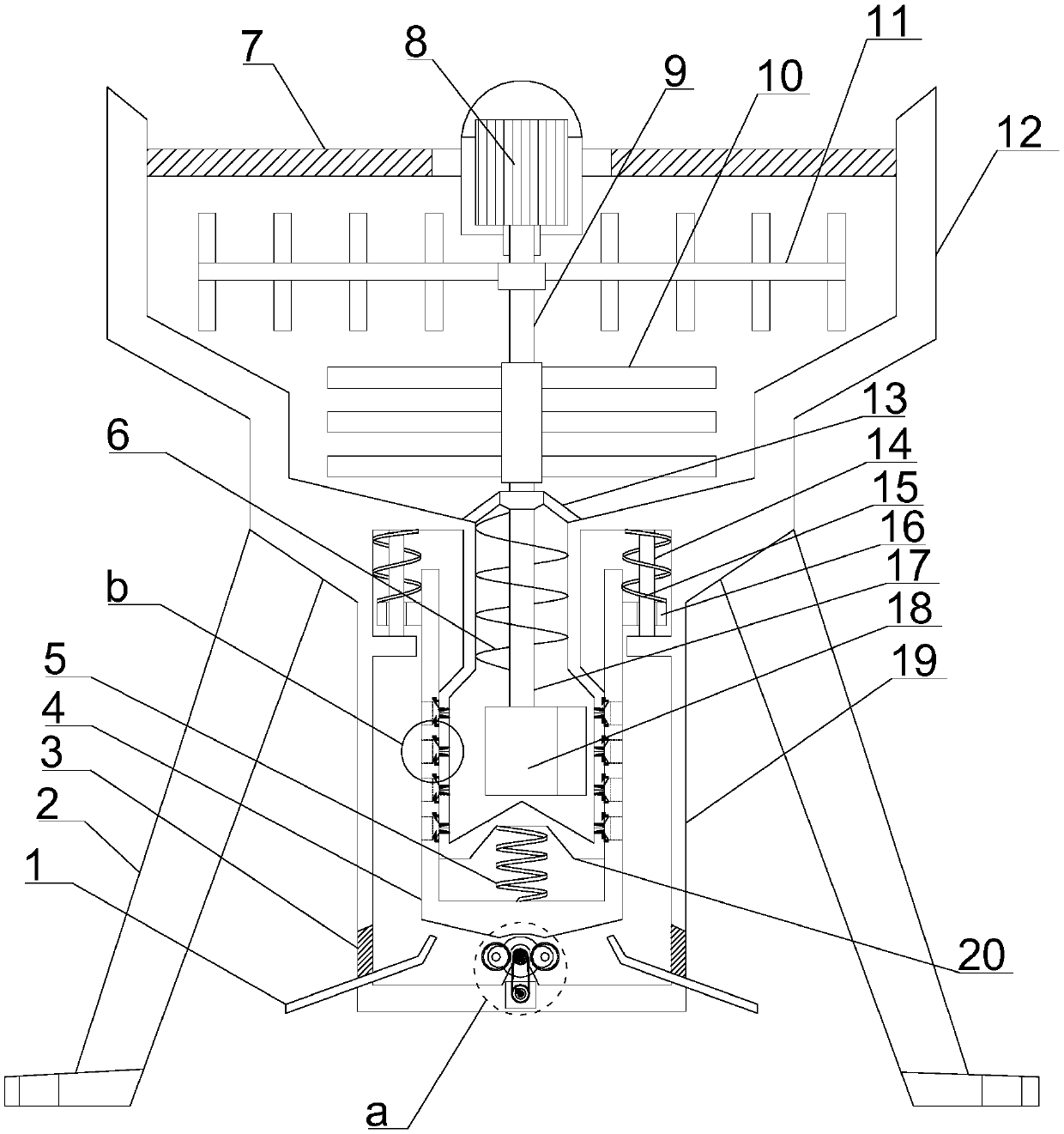 Feed stirring and pelletizing device