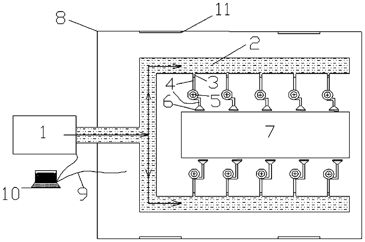 Substrate glass kiln body cooling system and operation method thereof