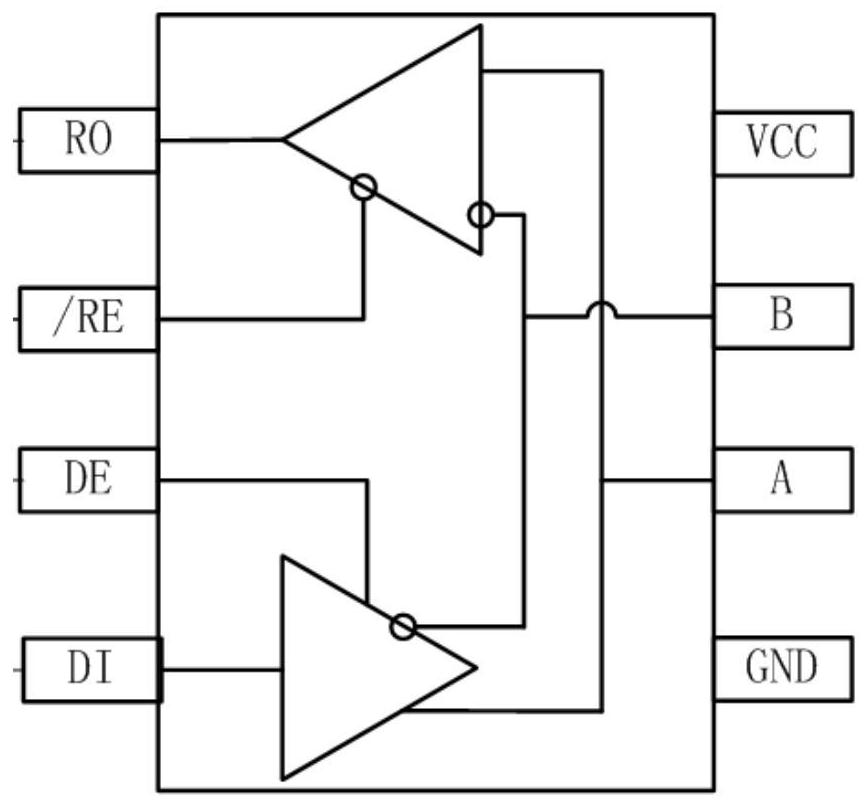 485 interface chip anti-collision transceiver switching circuit device