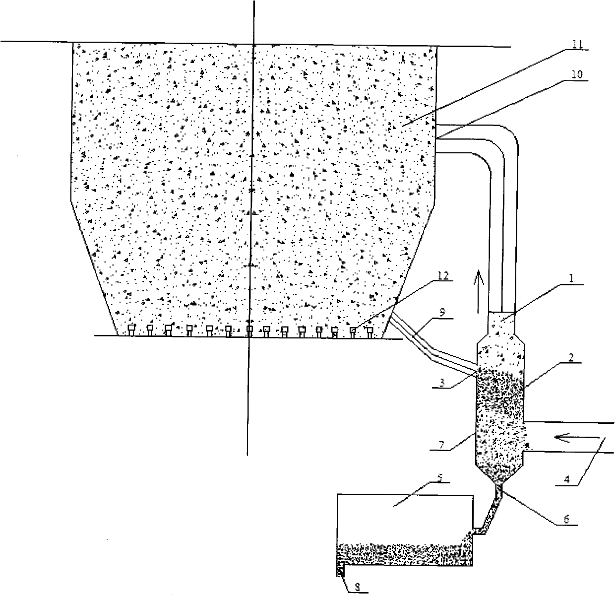 Circulating fluidized bed boiler bottom slag cooling system