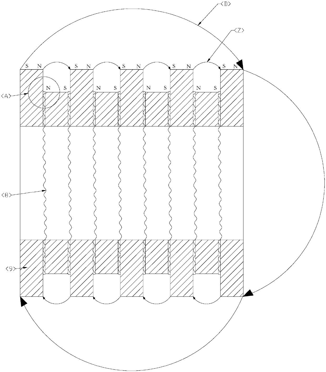 Rotary kiln pressurization ionization pole-phase separation magnetic oxygen-enriched air flow combustion-supporting system