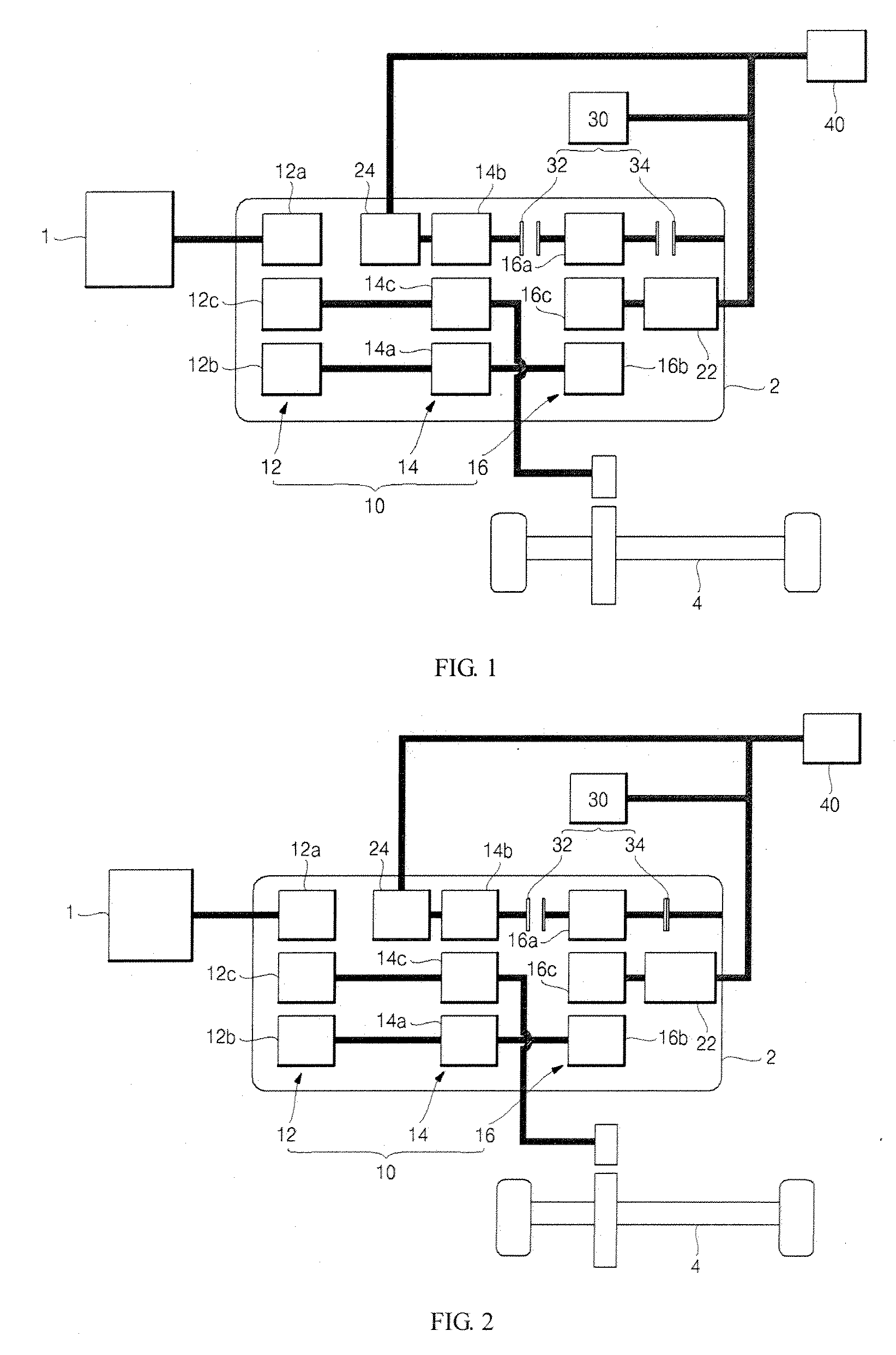Power delivery system of hybrid vehicle