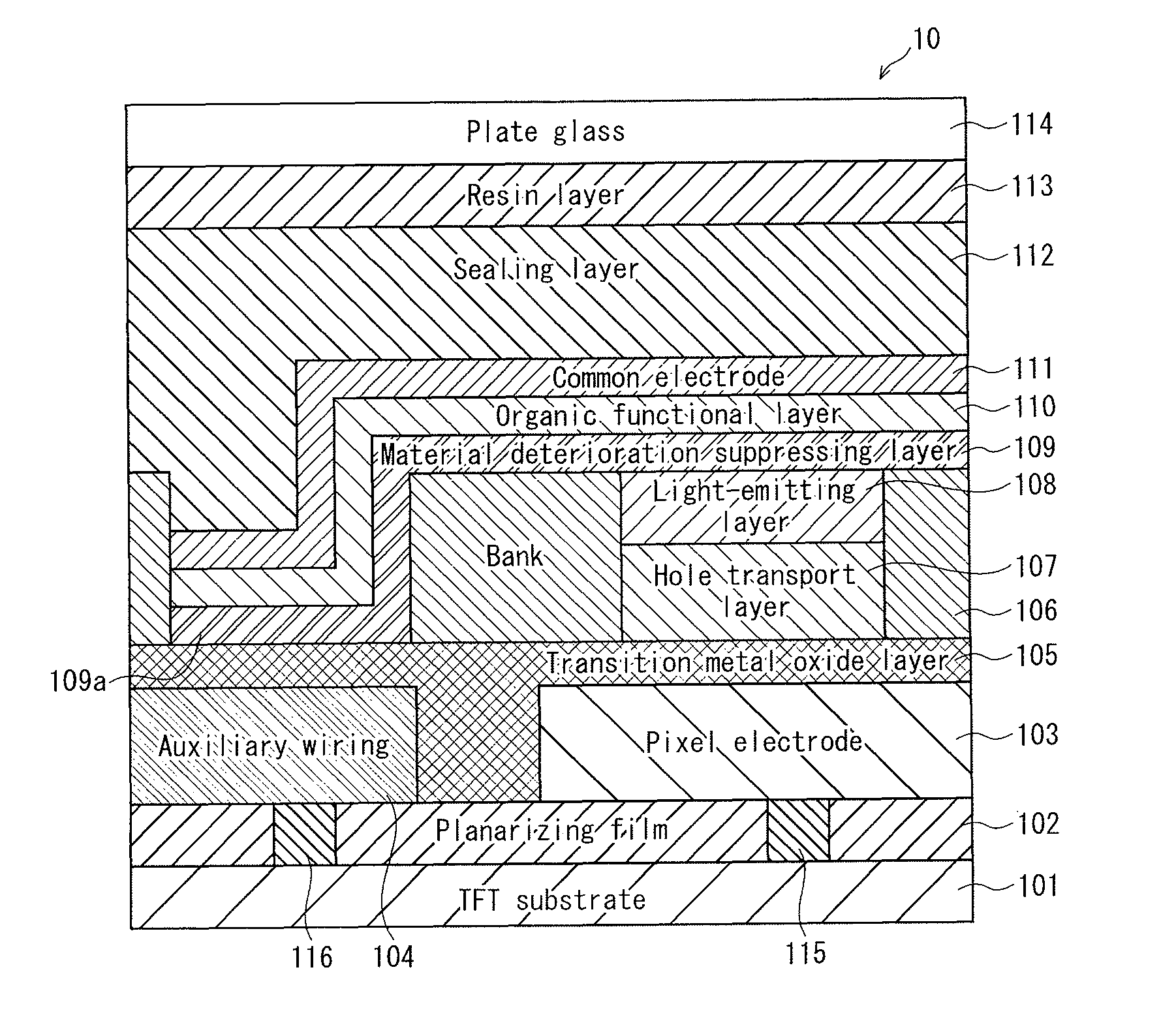 EL display device and method for producing same