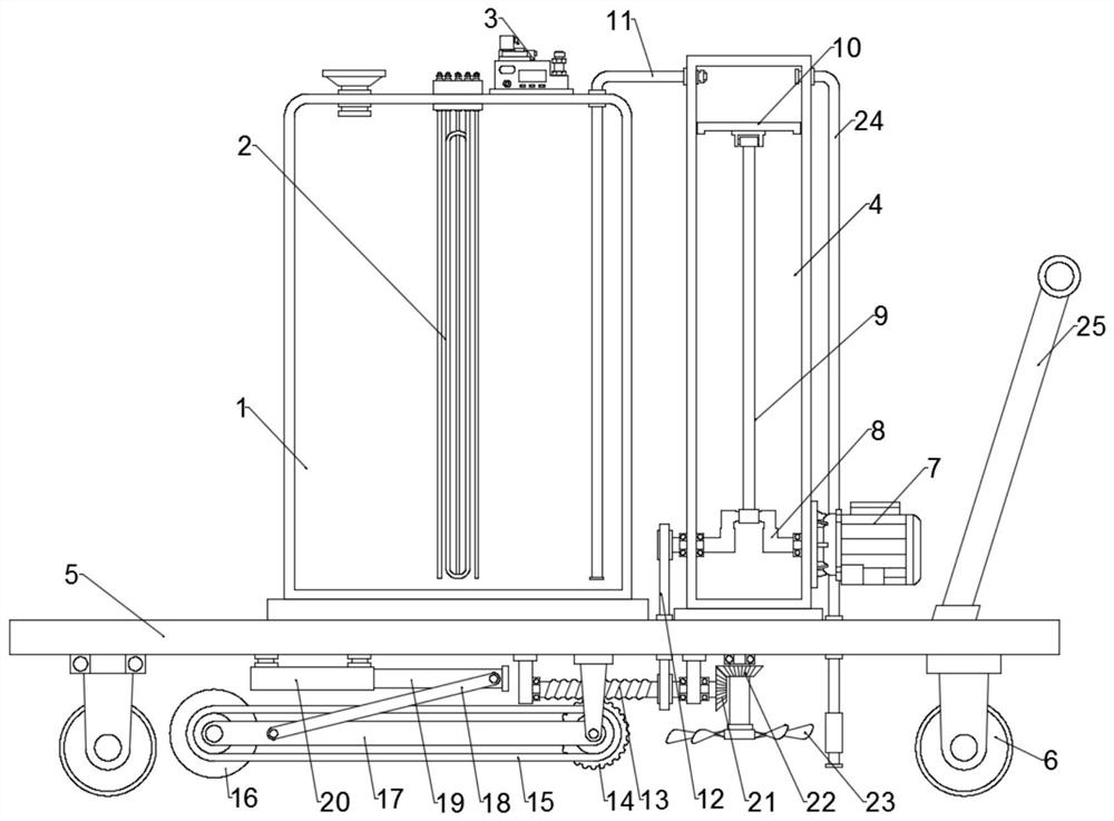 An asphalt joint filling device for cement road paving