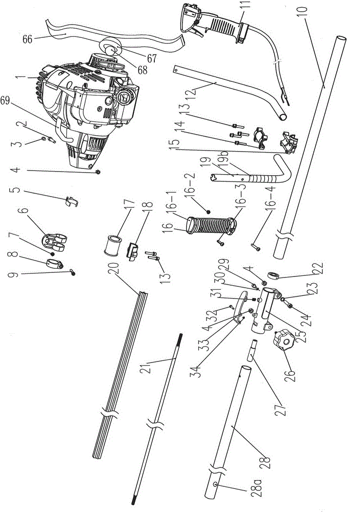 Grass trimmer driven by LPG engine