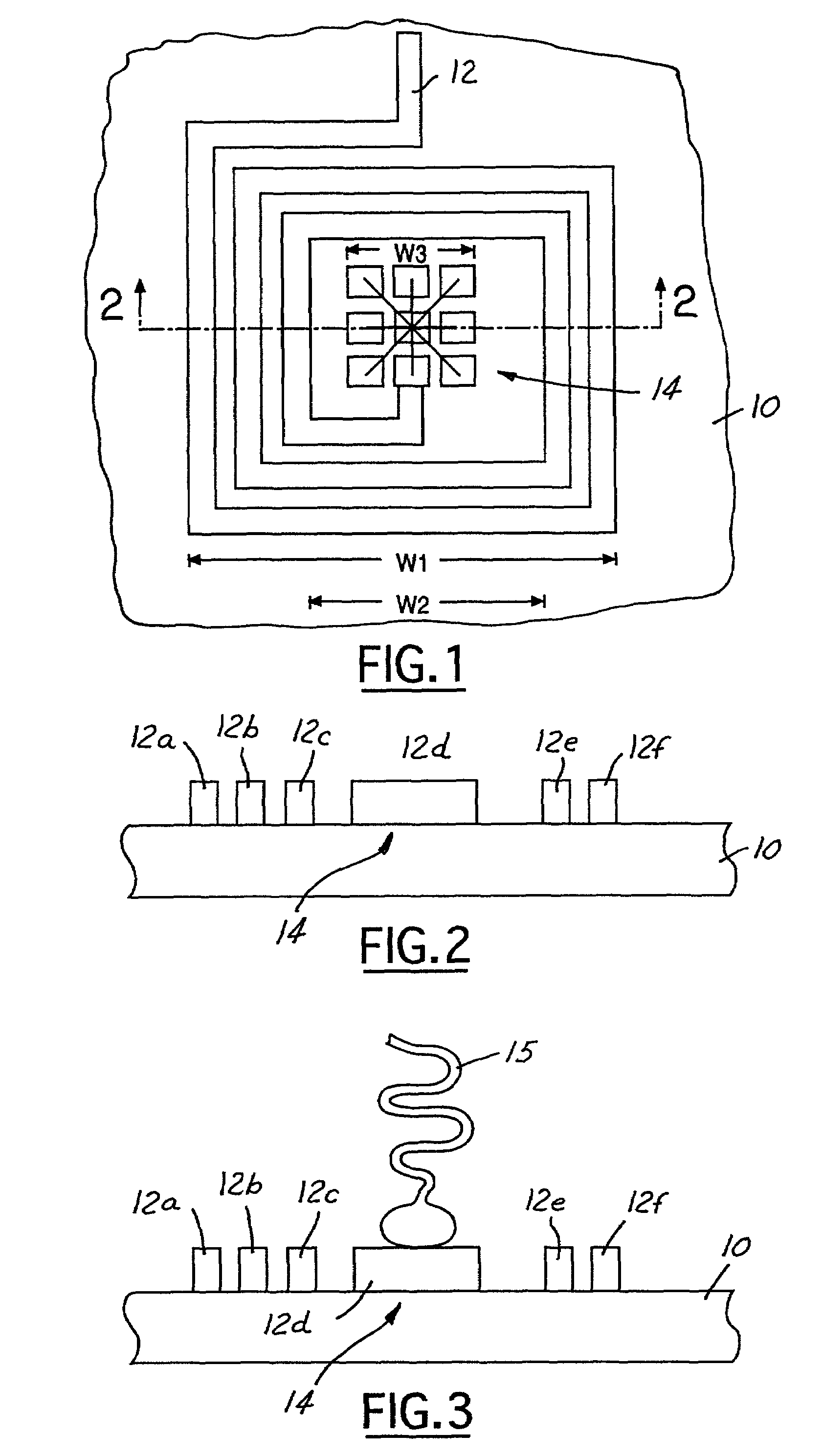 Planar spiral inductor structure with patterned microelectronic structure integral thereto