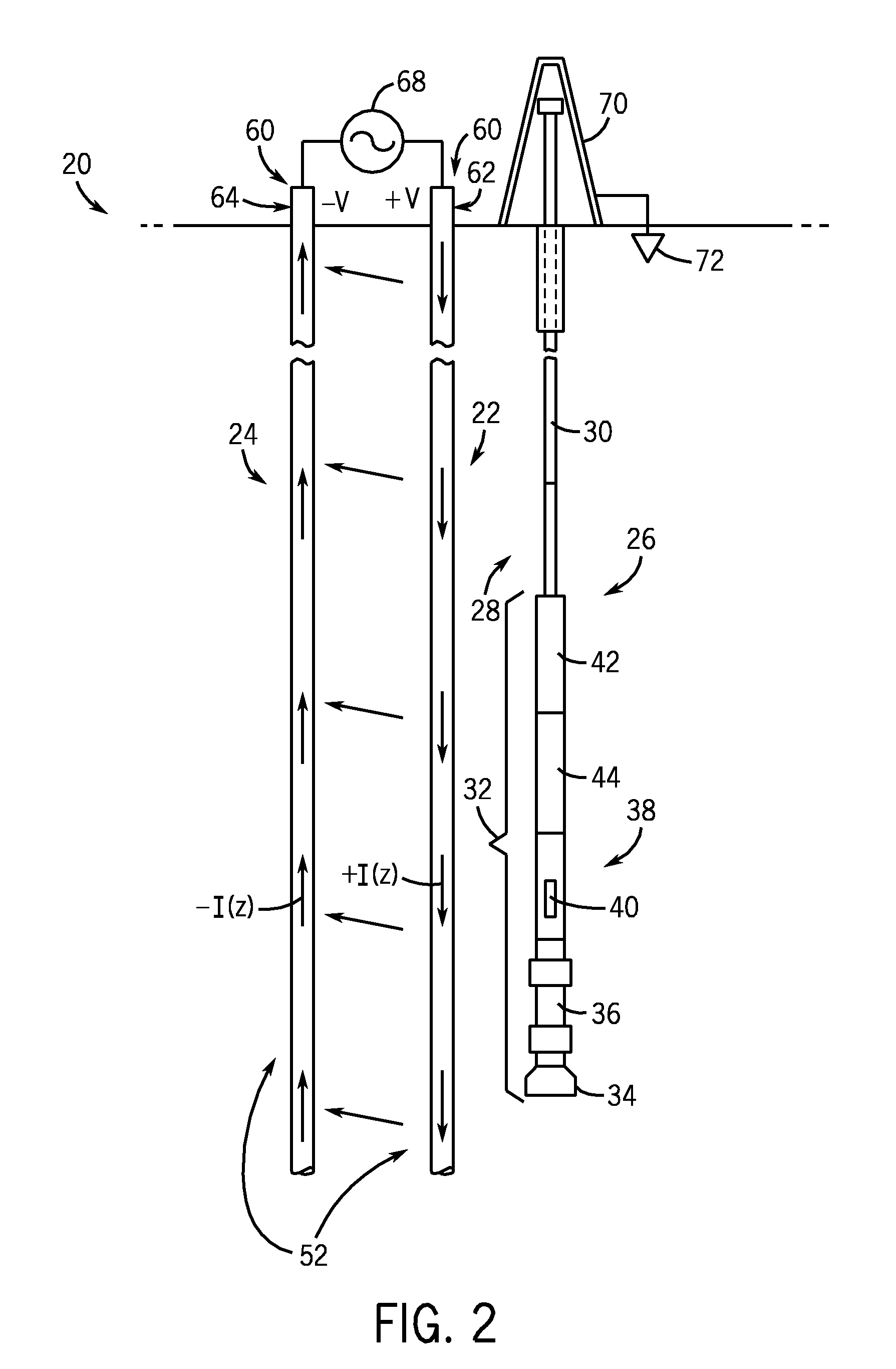 System and method for detecting casing in a formation using current