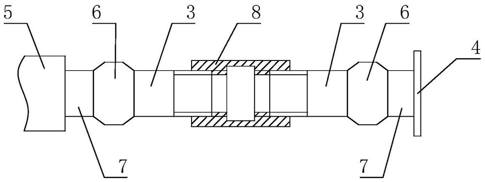 Side support connecting structure for vibration reduction of towering equipment
