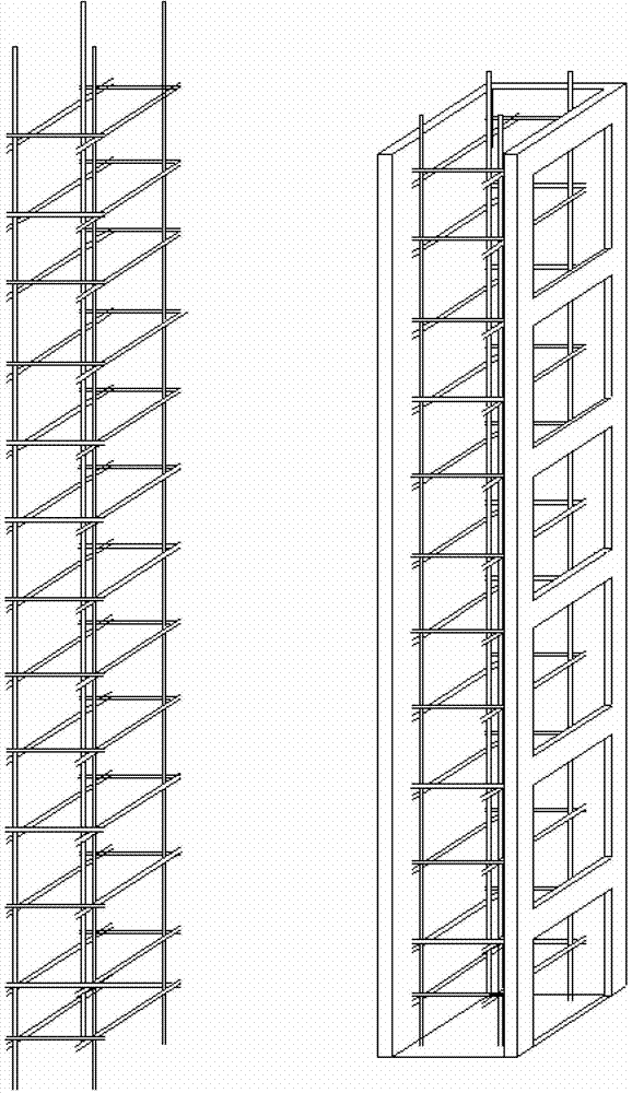 Elevator shaft template construction method, platform and support