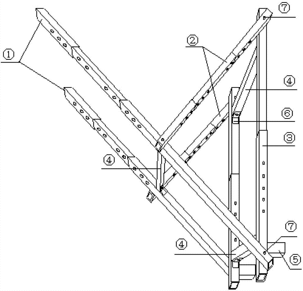 Elevator shaft template construction method, platform and support