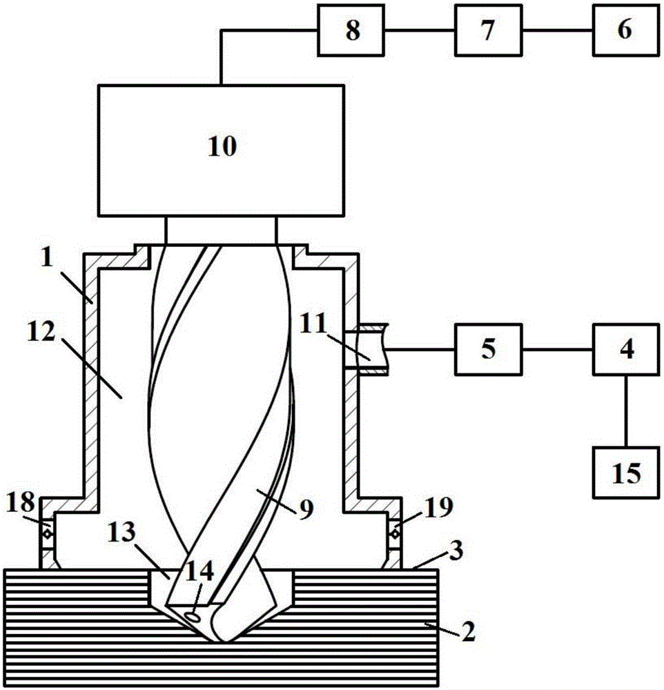 Negative pressure reverse cooling-adopted high-quality processing method for fiber reinforced composite