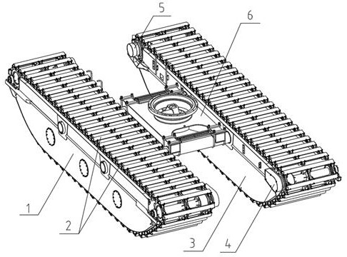 Amphibious hydraulic excavator sealing box type caterpillar band assembly