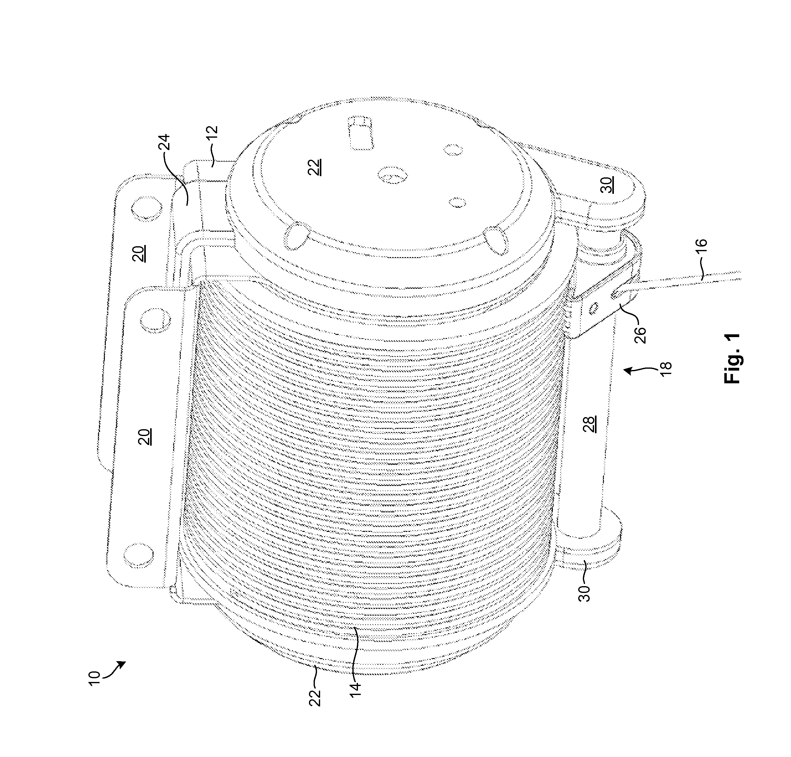 Grooved Drum and Associated Roller for Motorized Lifting Device