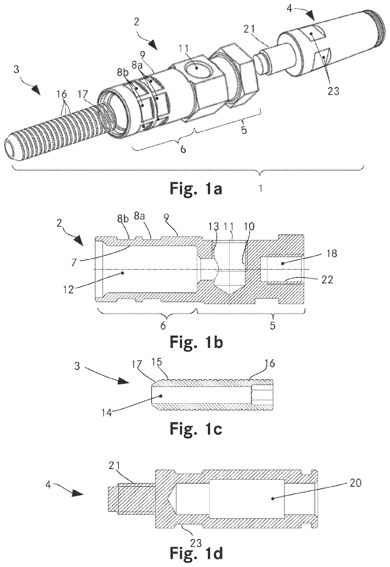 Connection element for electrically connecting a fluid-coolable individual line, fluid-coolable individual line unit, and charging cable