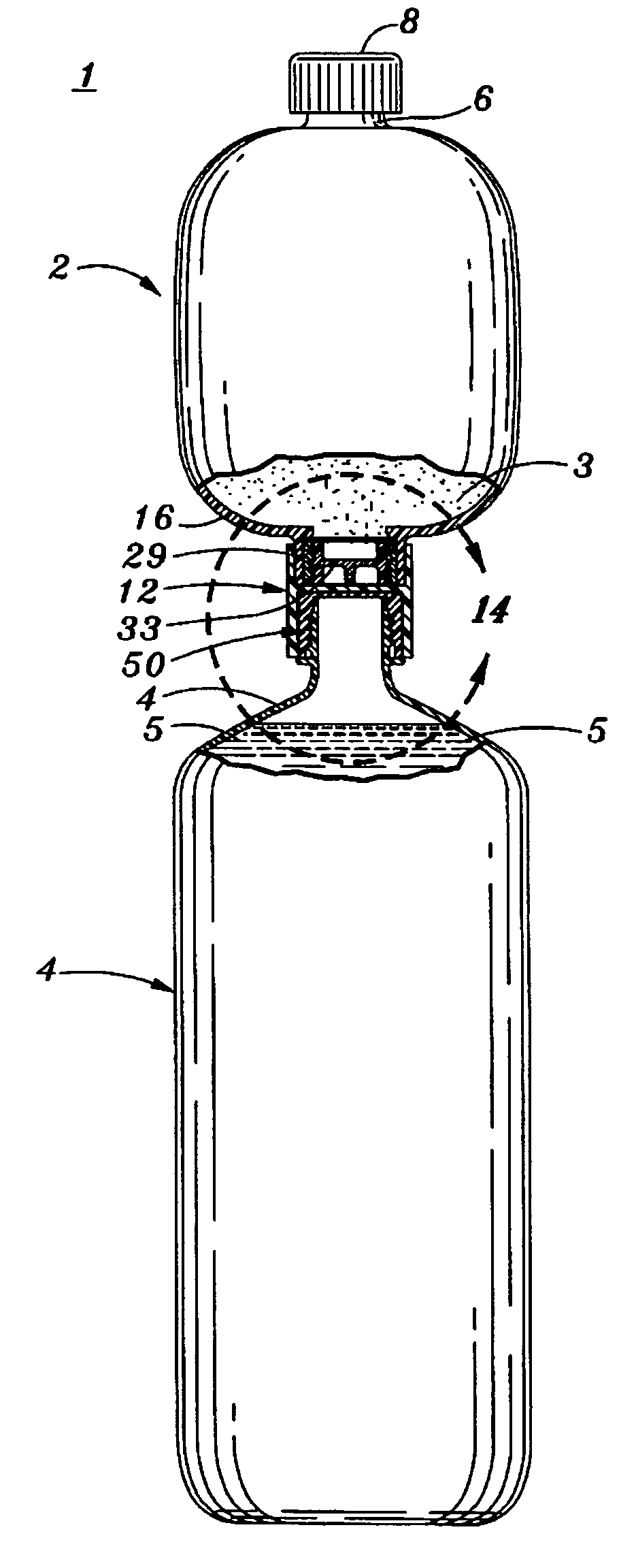 Packaging system for storing and mixing separate ingredient components