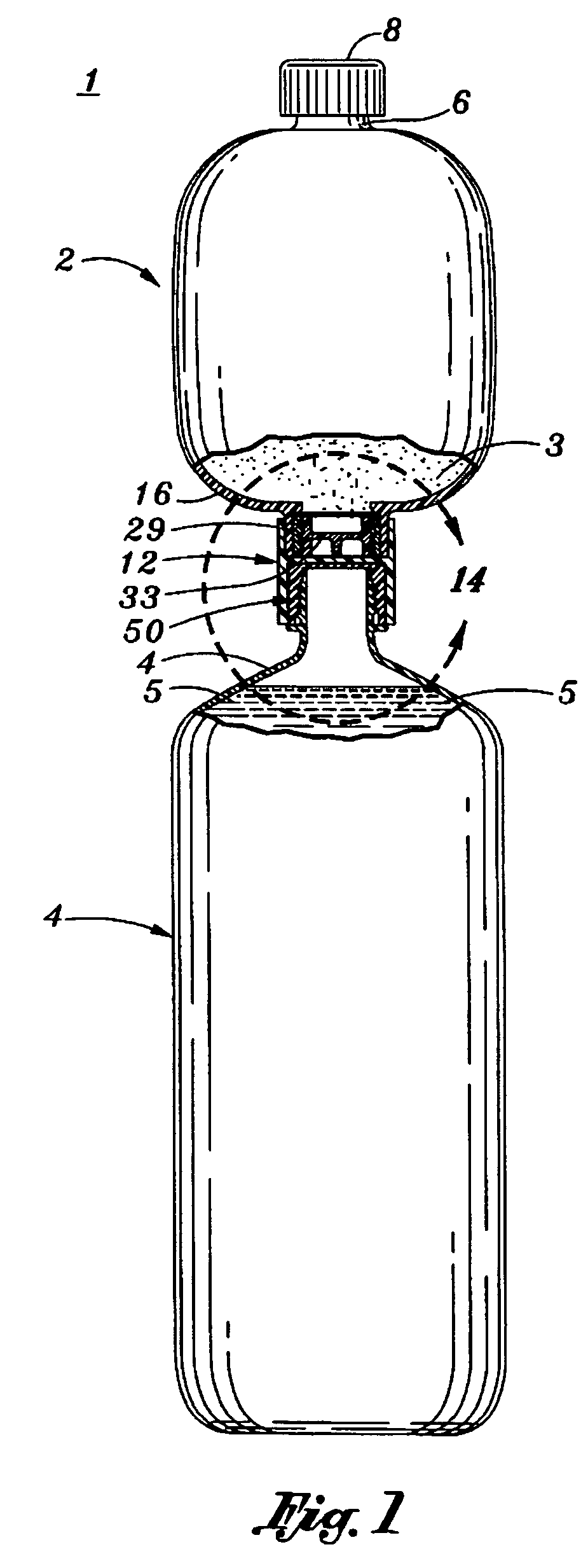 Packaging system for storing and mixing separate ingredient components