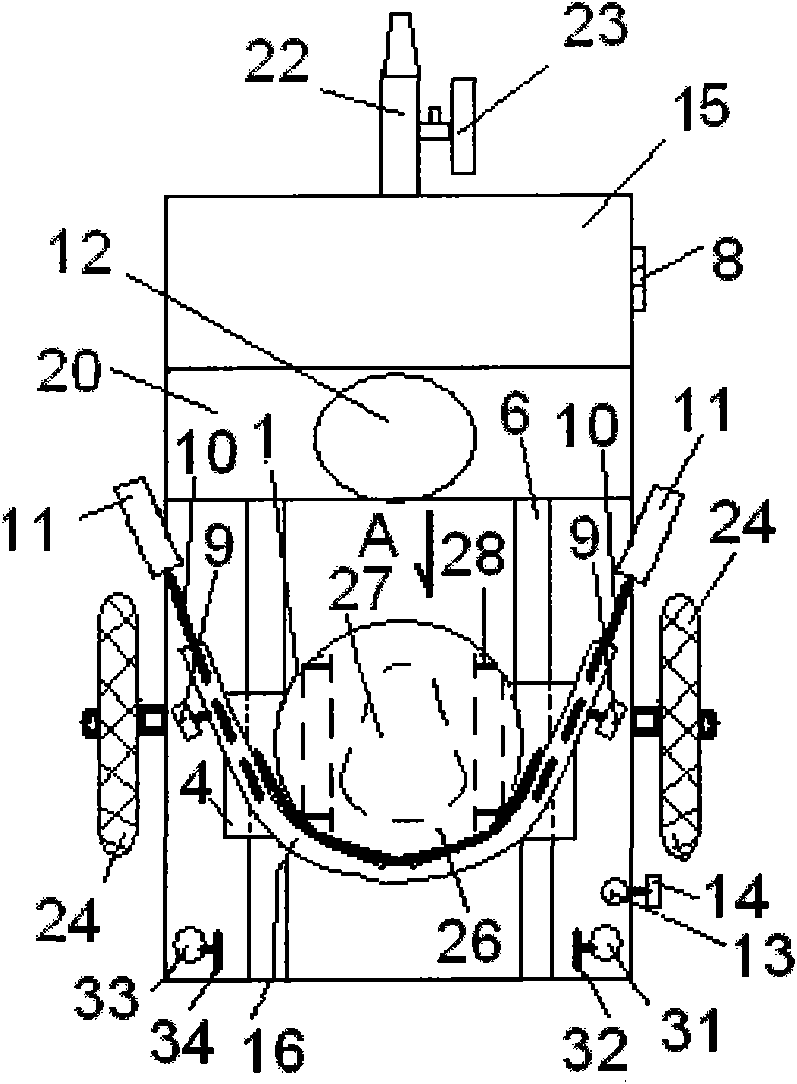Medical living-recovery cart device with enclosing barrier for facilitating excretion of children patients