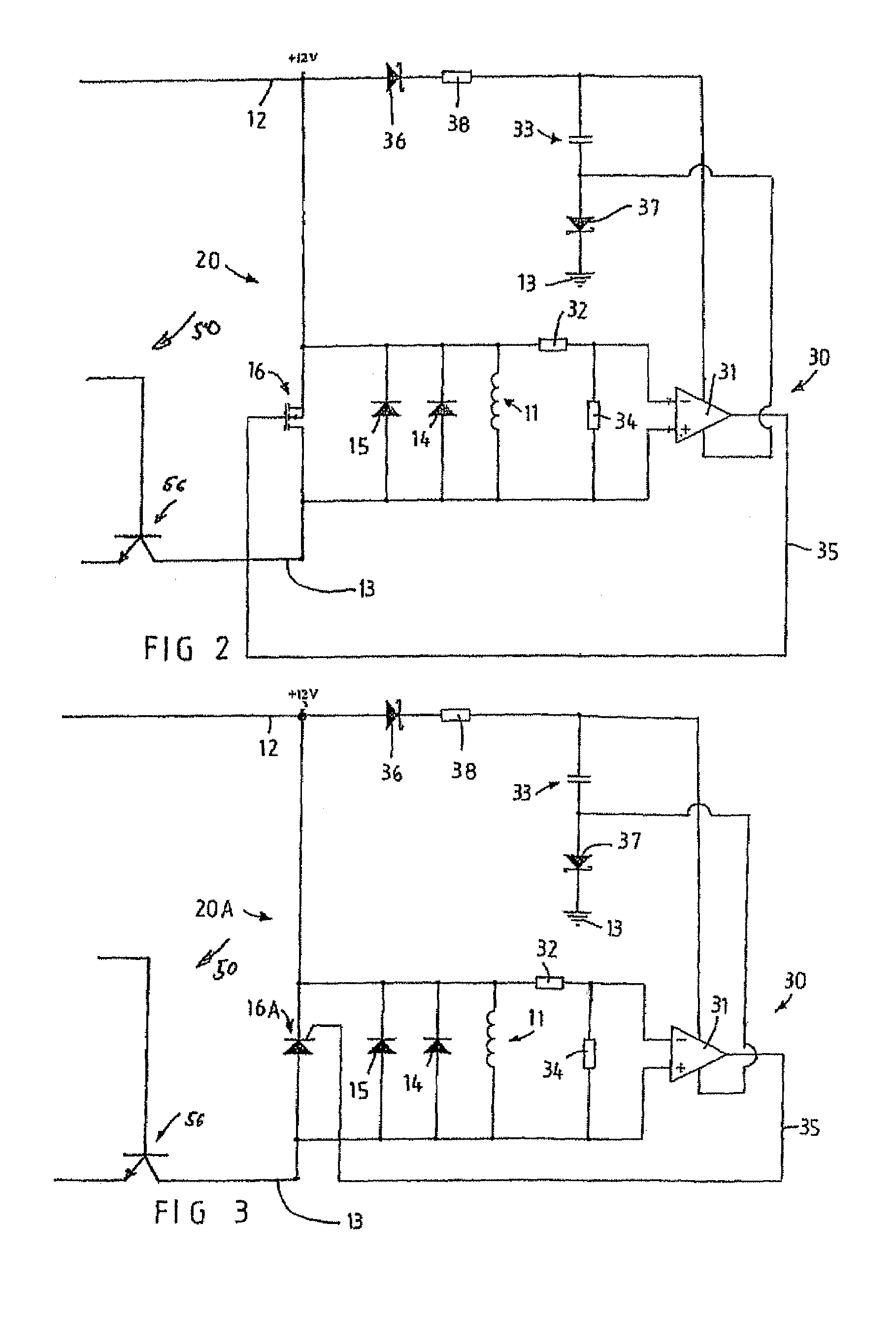 Protection circuit for intrinsically safe electro-magnetic actuators and a protection circuit for intrinsically safe energy supply systems