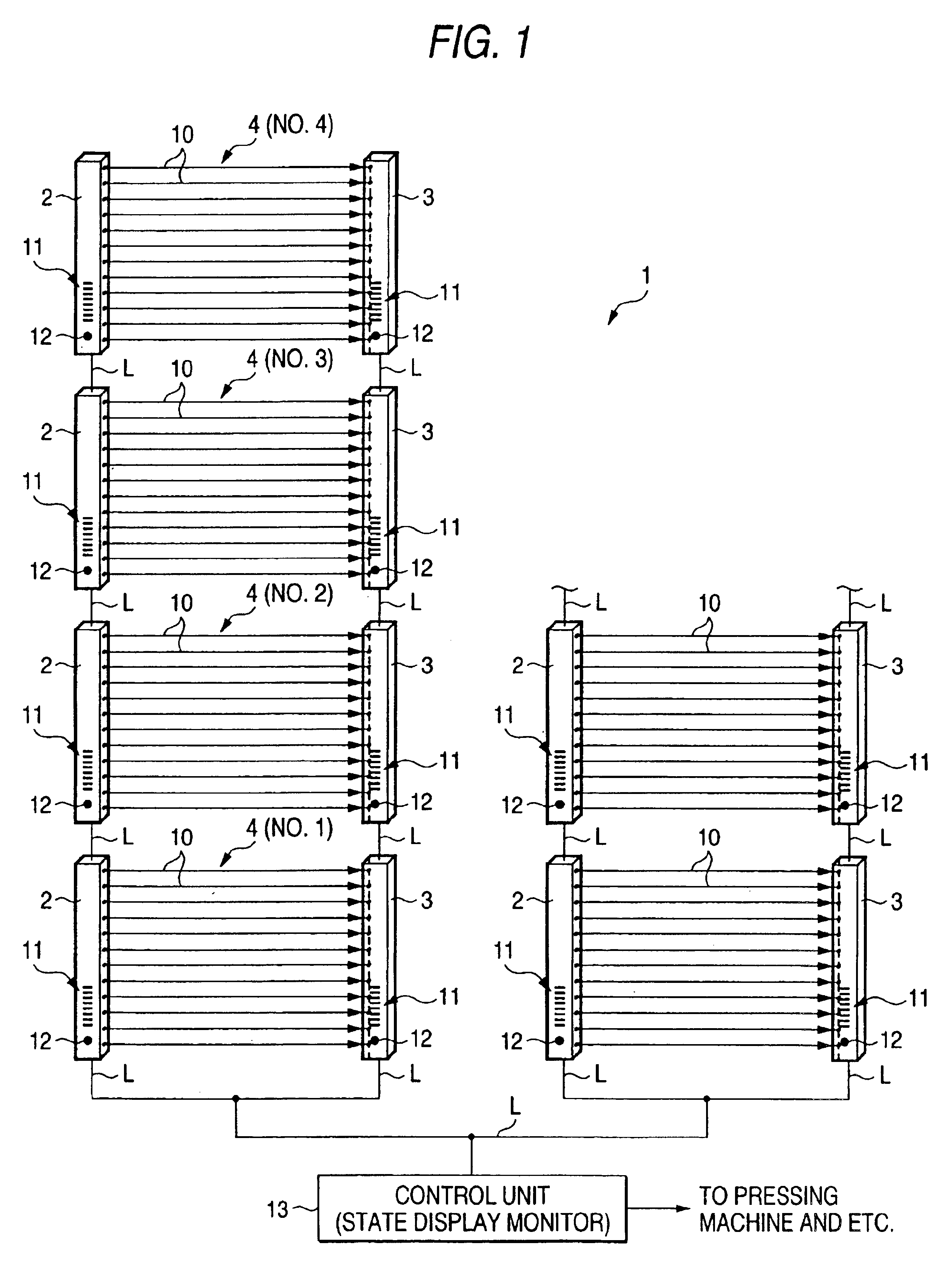 Display monitor for multi-optical-path photoelectric safety apparatus and multi-optical-path photoelectric safety apparatus including a display monitor